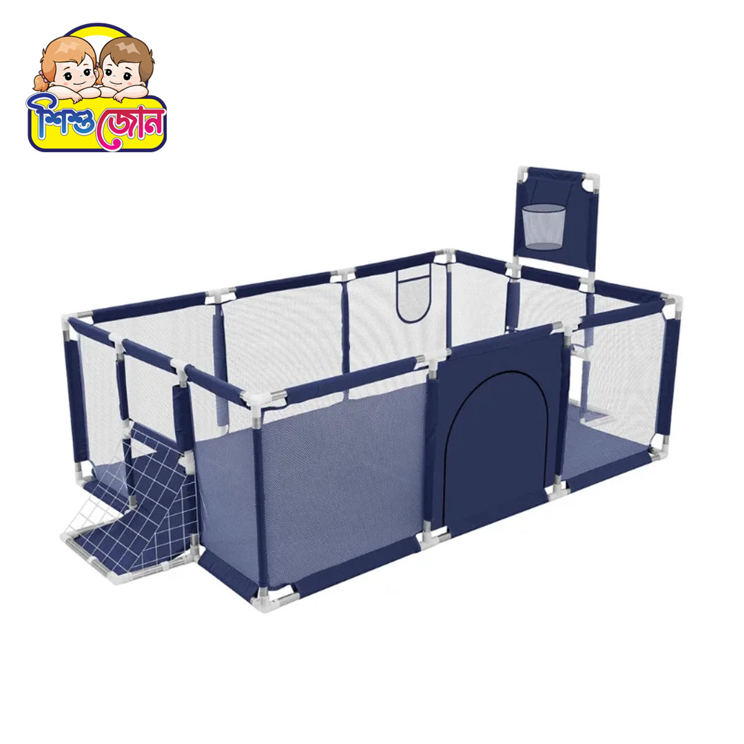 Baby Safety Playpen with Basketball Hoop & Ball Pool